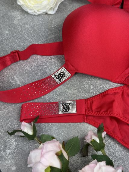 Комплект Victoria's Secret 8073 Push-Up Bra червоний | Зображення 1