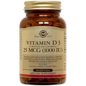 Витамин D Solgar Vitamin D3 (Cholecalciferol) 1000 IU 100 Softgels