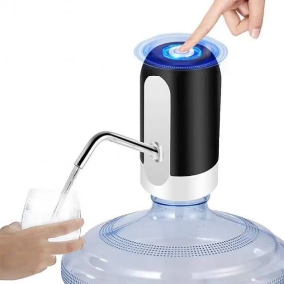 Электрическая помпа для бутилированной воды Automatic water dispenser с подсветкой на бутыль 19 л Черный