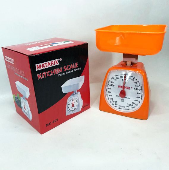 Ваги кухонні механічні MATARIX MX-405 5 кг, Ваги для кухні для продуктів. Колір: оранжевий | Зображення 4