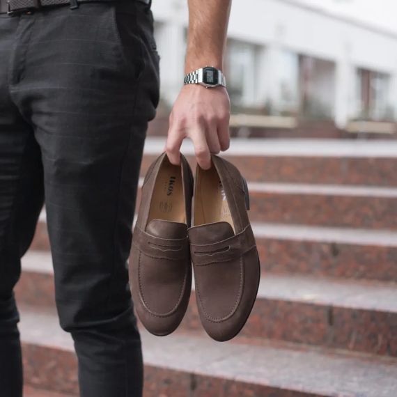 Світло-коричневі лофери з нубуку 43 розмір | Зображення 4