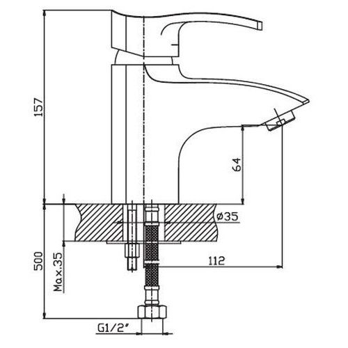 Змішувач для умивальника Haiba FOCUS 001 нержавійка HB0109 | Зображення 1