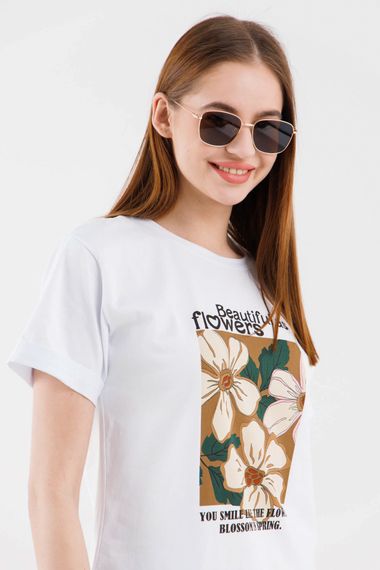 Футболка з принтом жіноча On me 70224 S Білий (2000990414328) | Зображення 4