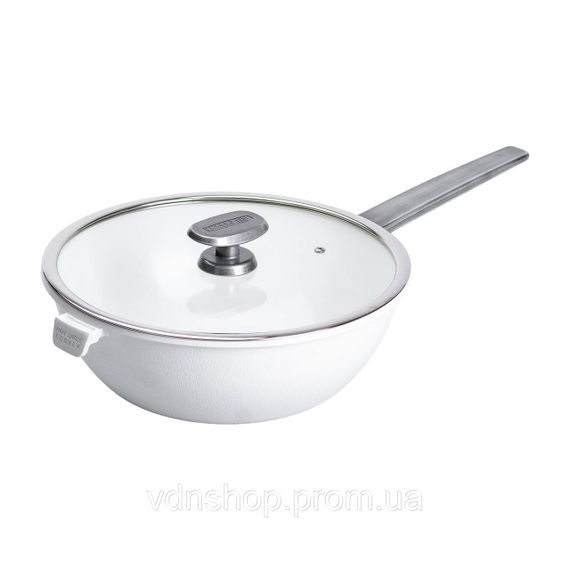 Алюминиевая сковорода 5.6 л с керамическим антипригарным покрытием Ø 30 см Белая MGC HP-4-460W