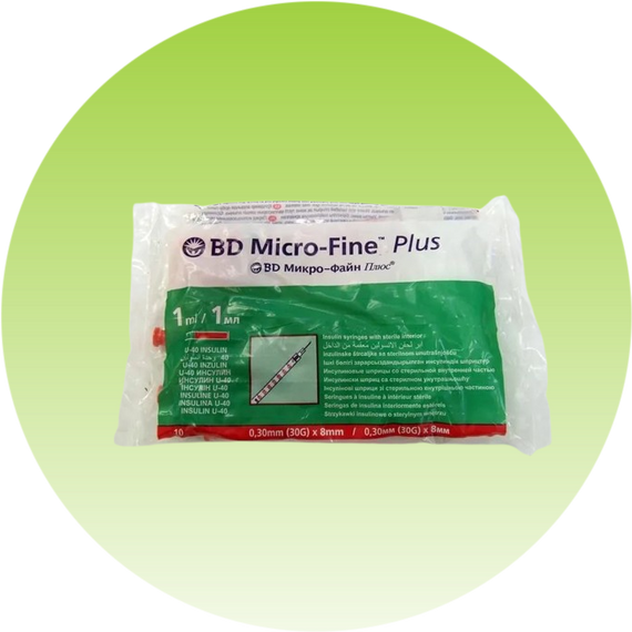 Інсуліновий шприц з інтегрованою голкою U-40 BD Micro-fine Plus 1ml, 10 шт