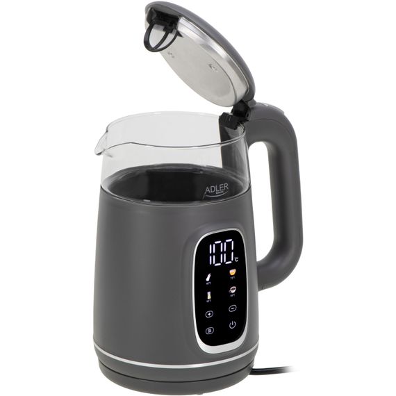 Електрочайник Adler AD 1305 grey 1850-2200Вт/ 1.7л/ скло/ встановлення температури/ | Зображення 7