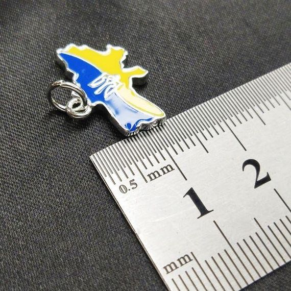 Підвіска "Карта України" 14х20 мм, колір срібло (гіппоалергенний сплав) | Зображення 3