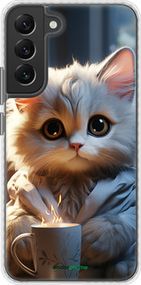 Чохол на Samsung Galaxy S22 Plus Білий кіт "5646pc-2495-2448"