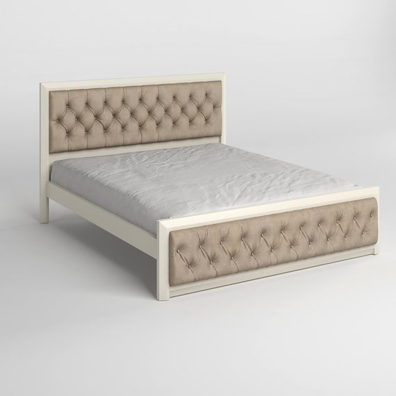 Односпальне дерев&#039;яне ліжко Mebigrand Барселона Б3 Айворі (S0505Y30R)/Аляска 23 (Бежевий) 80х190 см (MBG-12720) | Зображення 1