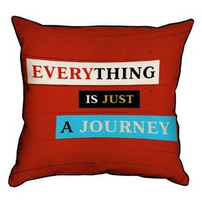 Подушка с мешковины Everything is just a journey 45x45 см (45PHB_VOL004_WH)