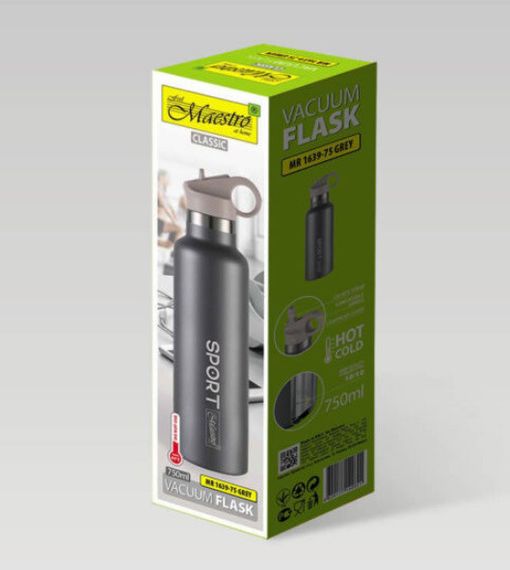 Термокухоль з нержавіючої сталі Maestro MR-1639-75 термос термопляшка Маестро 0.75 л Сірий | Зображення 2