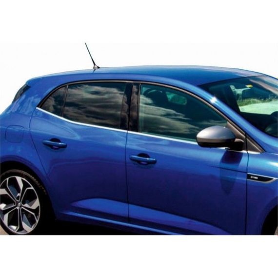 Нижня окантовка вікон (HB, 6 шт, нерж) OmsaLine - Італійська нержавійка для Renault Megane IV 2016-2024 рр