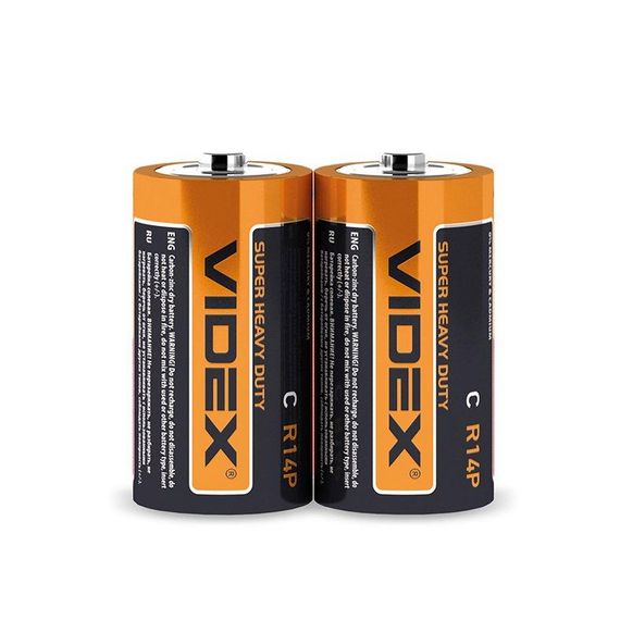 Батарейка сольова Videx R14P/C 2шт SHRINK | Зображення 3