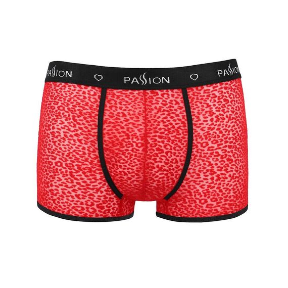Чоловічі прозорі боксери Passion 046 SHORT PARKER S/M Red, сітка, під леопард | Зображення 4