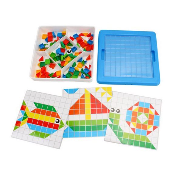 Детский развивающий набор "Мозаика" 2215TXK 125 фишек, 6 шаблонов | Зображення 4