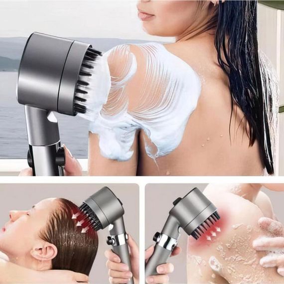 Насадка для душа массажная лейка 4в1 с массажными силиконовыми шипами водосберегающая душевая лейка SC-92 | Зображення 4