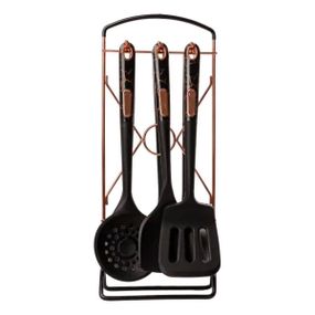 Набор кухонных принадлежностей на подставке 6 штук кухонные аксессуары Черный под мрамор YRUR5