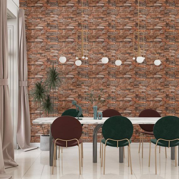 Самоклеюча 3D панель під камінь червоний пісковик 700x770x3мм (58-3) SW-00001319 | Зображення 4