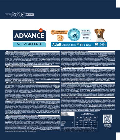 Сухий корм із куркою для собак малих порід Advance Mini Adult, 700 гр | Зображення 1