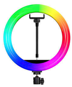 Кольцевая светодиодная лампа RGB 30 см с креплением для телефона