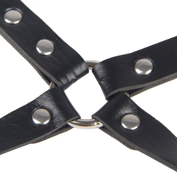 Гартери з наручниками Star Night Sexy Bondage з екошкіри, чорні, One Size | Зображення 5