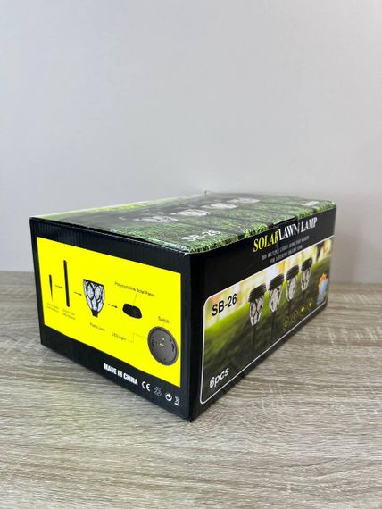 Садові світильники на сонячній батареї Solar Lawn Lamp SB-26 6 шт LED ліхтарі для доріжок та газону Чорний | Зображення 5
