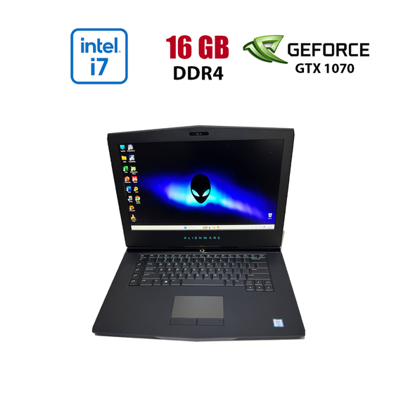 Ігровий ноутбук Dell Alienware 15 R3 / 15.6" (1920x1080) IPS / Intel Core i7-7700HQ (4 (8) ядра по 2.8 - 3.8 GHz) / 16 GB DDR4 / 256 GB SSD + 1000 GB HDD / nVidia GeForce GTX 1070, 8 GB GDDR5, 256-bit / WebCam б/в