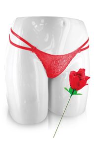 Мереживні трусики у вигляді троянди Fun Novelties Rose You Red, Червоний, One Size