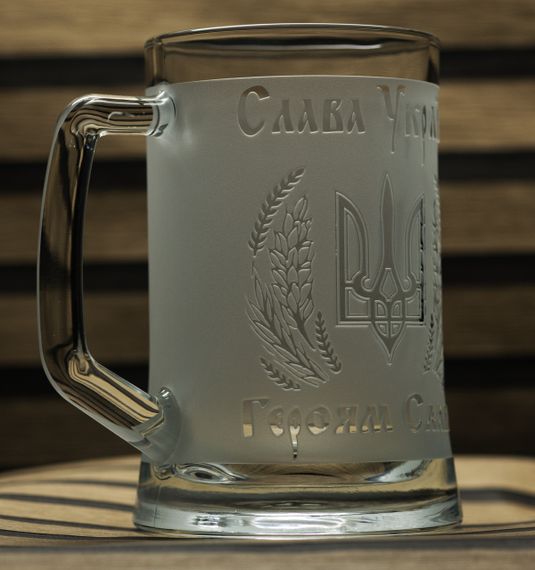 Подарунковий келих для пива з гравіюванням 670 мл Слава Україні Героям Слава | Зображення 3