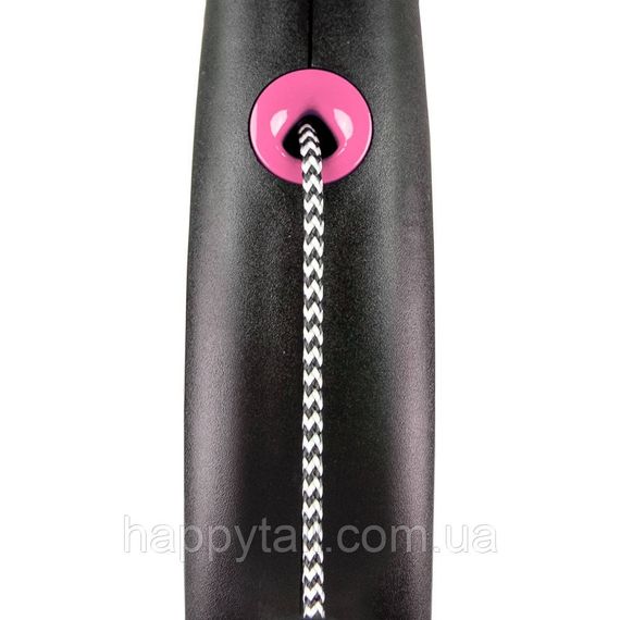 Повідець-рулетка для собак Flexi Black Design трос рожева розмір XS 3 м до 8 кг | Зображення 1