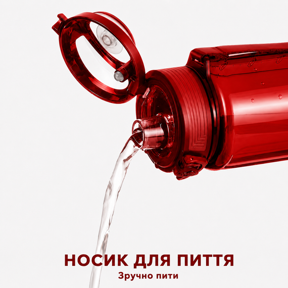 Бутылка KANGZYUAN 500 мл - Красная Tritan BPA-free, ударопрочная, спортивная с герметичной крышкой | Зображення 3