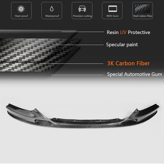 Накладка на передній бампер V2 (для F22/23 M-Sport, Карбон) для BMW 2 серія F22/23 2014-2021 рр | Зображення 5