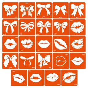 Набор трафаретов для био-тату «G+L - губки и бантики» g-L-simple_24_1