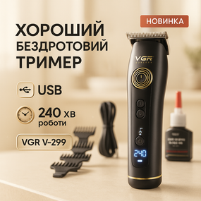 Хороший бездротовий тример VGR, Тример для стрижки волосся потужний, Машинка для стрижки на акумуляторі SZ-11