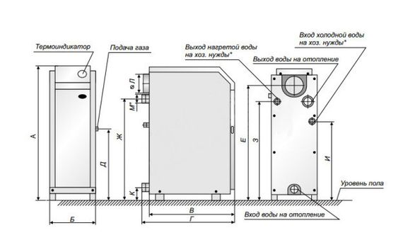 Напольный газовый котел Житомир-3 КС-ГВ-010СН двухконтурный | Зображення 2