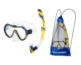 Набір маска і трубка Aqua Speed ​​JAVA + ELBA 8206 жовтий OSFM 5908217682062