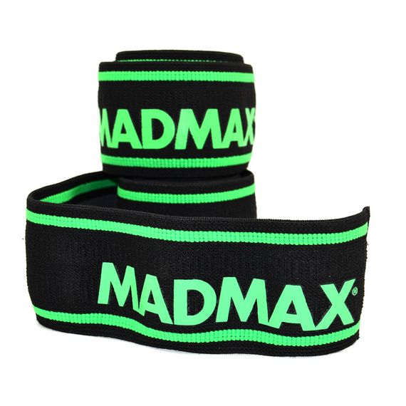 Бинти на коліна MadMax MFA-299 Non slide &amp; slip knee wraps 2.0m Black/Green | Зображення 7
