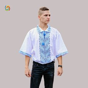 Рубашка Украинская вышиванка 05821 цвет белый размер XS/S