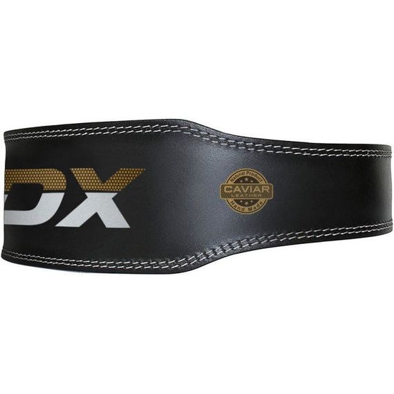 Пояс для важкої атлетики RDX 4 шкіряний Black Gold S | Зображення 2