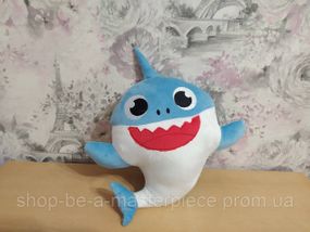 Плюшевая игрушка папа акула голубой подарок для ребенка 40см 02242