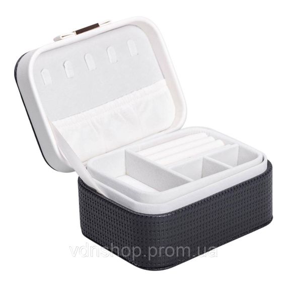 Шкатулка для украшений из эко кожи 15.5×11.5×8.5 органайзер для ювелирных изделий HP-5-37B | Зображення 2