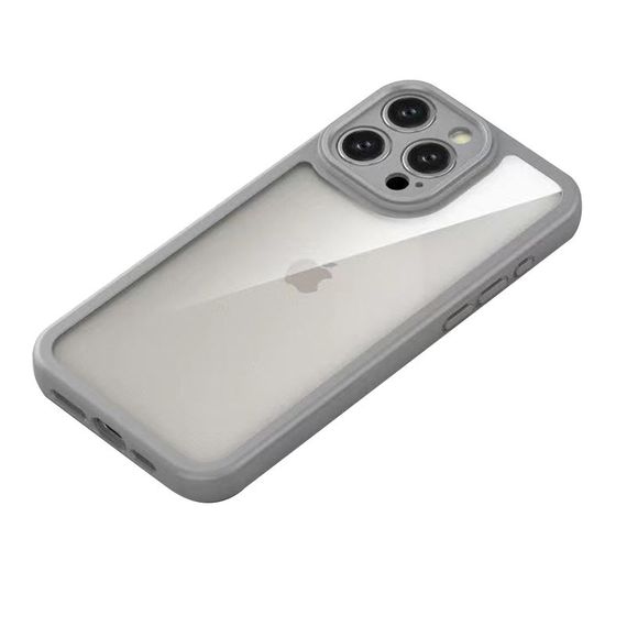 TPU чехол Transparent + Colour 1,5mm для Apple iPhone 15 Pro Max (6.7") Grey | Зображення 2