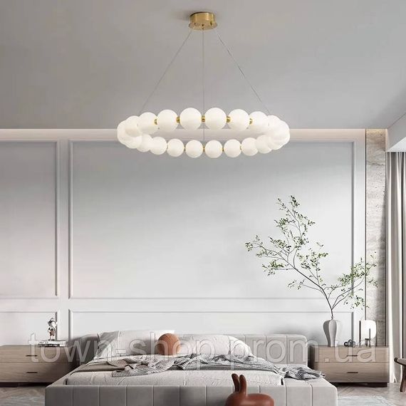 Люстра потолочная LED MJ11-800-k Латунь 30-140х84х84 см. | Зображення 1