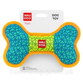 Игрушка для собак WAUDOG Fun, "Кость",  Ш 20 см, Дл 12 см голубой