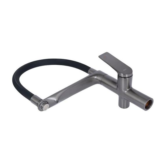 Змішувач для кухні Qtap Vlasta New з гнучким виливом з підключенням для питної води QTVLA364GMB45649 Gunmetal Black PVD | Зображення 7