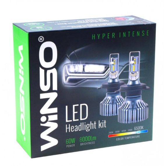 798400 LED H4 12/24V потужність 60Вт, світловий потік 8000Лм., темпрература 6500К, Lumileds ZES Chi