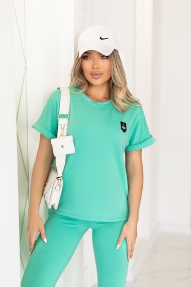 Женский спортивный костюм с лосинами и футболкой GF8711 цвет бирюзовый размер 46/48 | Зображення 1