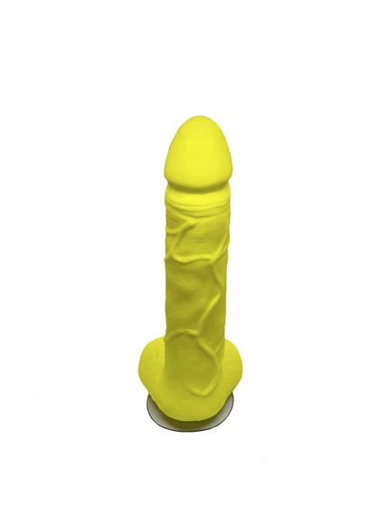 Крафтовое мыло-член с присоской Чистий Кайф Yellow size L, натуральное | Зображення 1