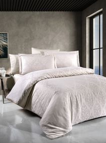 Постільна білизна First Choice Jacquard Satin 200х220 Sofya Champagne