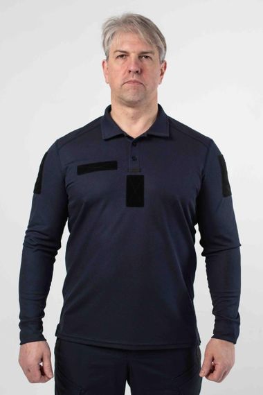 Поло синє Coolpass Black довгий рукав Military ДСНС | Зображення 3
